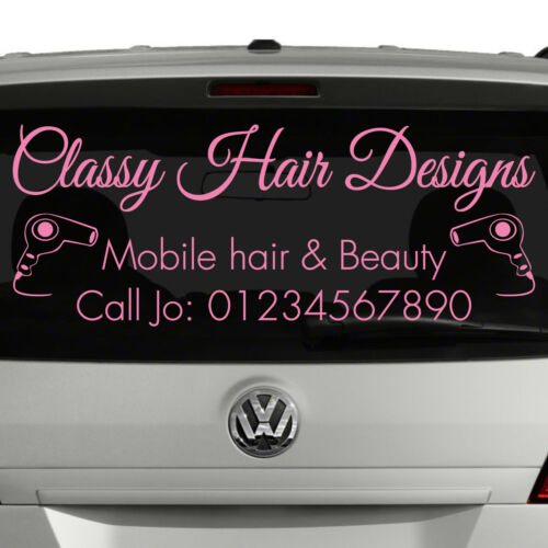 MOBILE HAIRDRESSER Vehicle Window Decal Sign Sticker Business Beauty [S1] - Picture 1 of 3