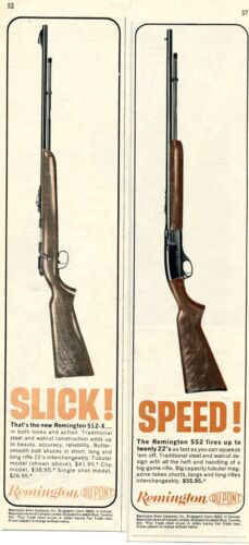 1964 Remington 512-X & 552 .22 Rifle 2 Different Print Ads