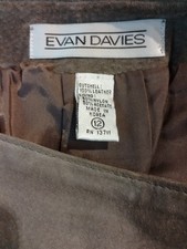 Evan Davies Brown Suede Wrap Skirt Size 12