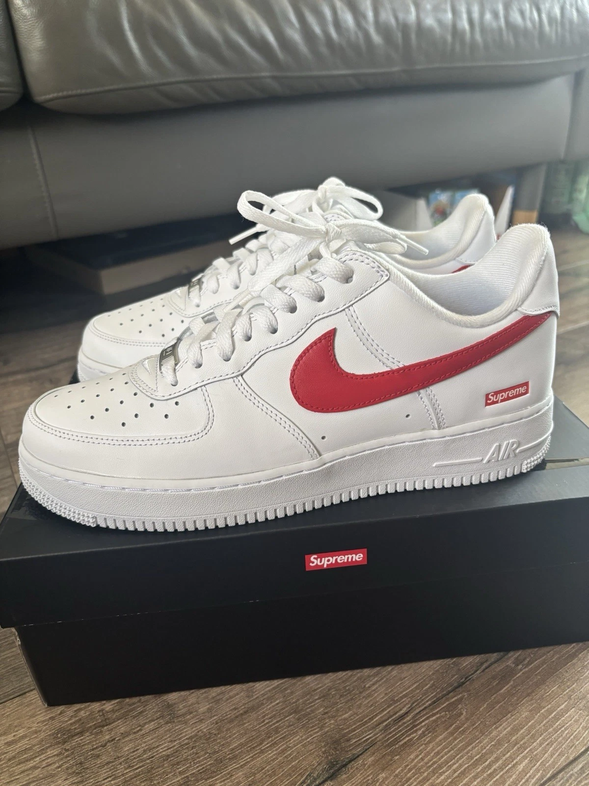 Nike Supreme AF1 Air Force 1 Low Triple Blanc CU9225 100 Homme Taille 10 Asia Custom