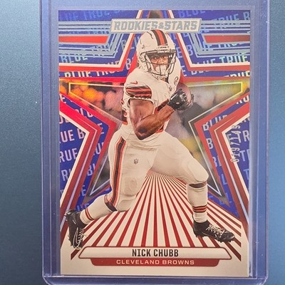 Panini Rookies & Stars Nick Chubb #24 Red & Blue /019/149 Browns Football Card