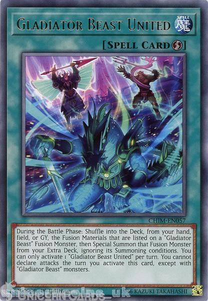 CHIM-EN057 Gladiator Beast United Rare 1st Edition Mint YuGiOh Card