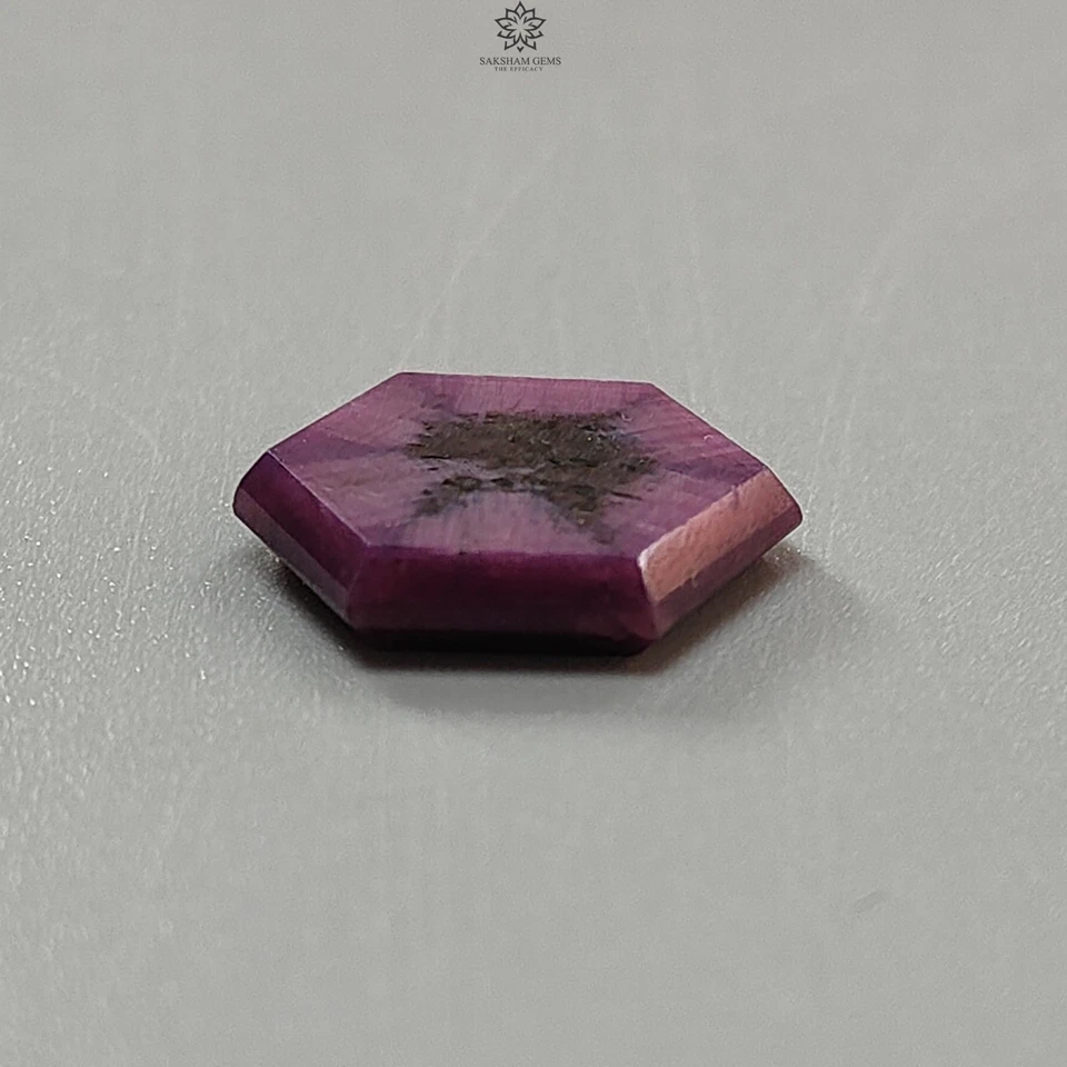 11.80cts Natural Untreated Ruby Gemstone Trapiche Hexagon Flat Slices 18*15mm - Image 4 of 4