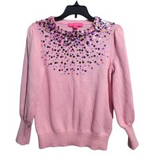 Lilly Pulitzer Pink Ginny Sequin Sweater Girls Size Medium