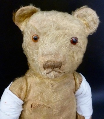 ANTIKER TEDDYBÄR, MOHAIR CHILTERN BÄR, 24'' / 60cm STROH GEFÜLLT