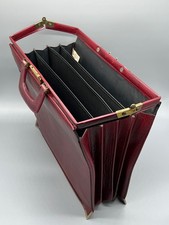 Vtg American Portfolio Co Standup Red Mahogany Leather Briefcase 10468 - 16 x 12