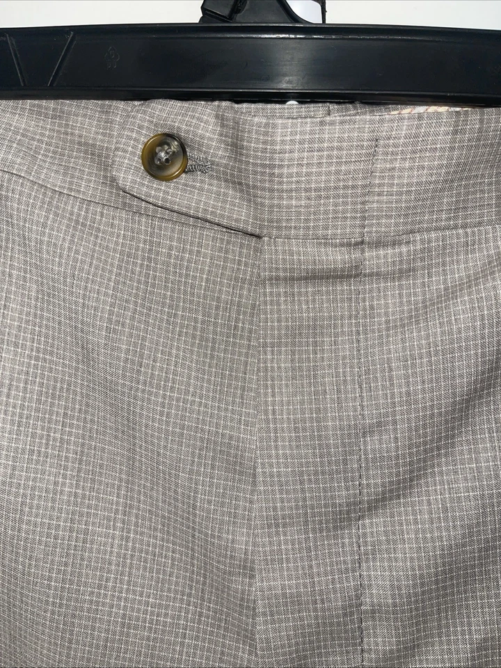 JB Britches Pants Made in Italy 100% Wool Light Gray Flat Panel Front 44R X 35 - Image 3 of 4