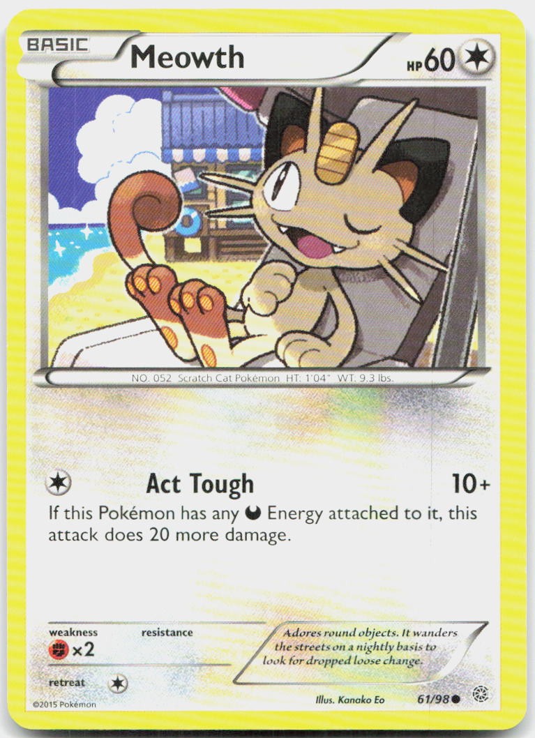 Meowth 61/98 Common Ancient Origins Pokemon LP