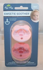 Itzy Ritzy 2 PK Sweetie Soother Silicone Pacifiers - Pink and Dark Pink - NIP