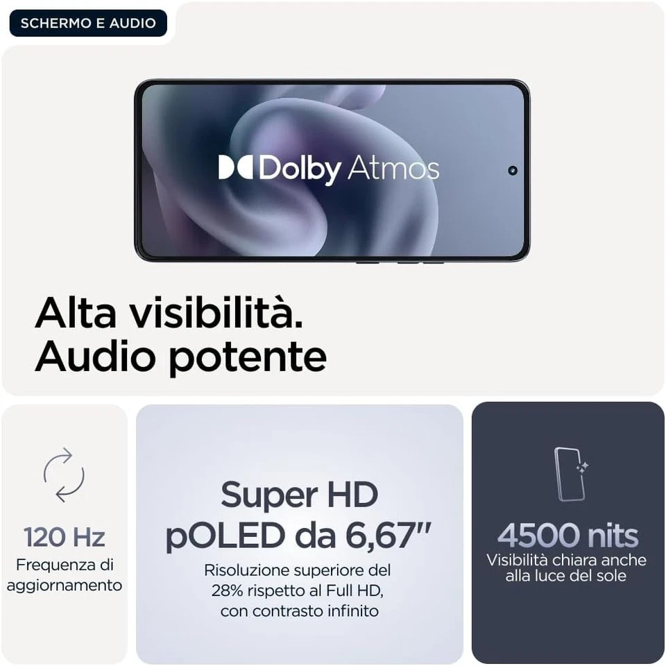 Smartphone Cellulare Motorola Moto G86 5G 8+256GB 6,67" Android Spellbound Blue - Immagine 3 di 4