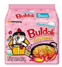 Samyang Spicy Chicken Noodle Carbonara Flavor Ramen, 4.58 oz, 5 Pack New