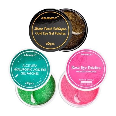 Set of 3 Rose Aloe Gold Under Eye Patches, 180 PCS, 0.03 Fl Oz (Pack 180) 
