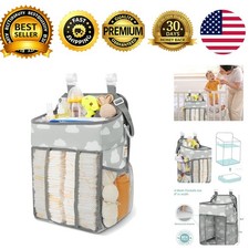 Hanging Diaper Caddy Organizer Gray Cloud Diaper Stacker for Changing Table