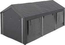 VivaGarden Gazebo Auto Tenda Garage Moto Bici 6x3 mt Acciaio Grigio Scuro