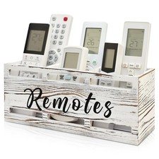 Small Remote Control Holder For Table Bedside Organizer Wall Mount Wooden Box