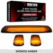 Recon 264157bkhpam Smoked Lens With 2-way Amber Led Cab Roof Lights Amber