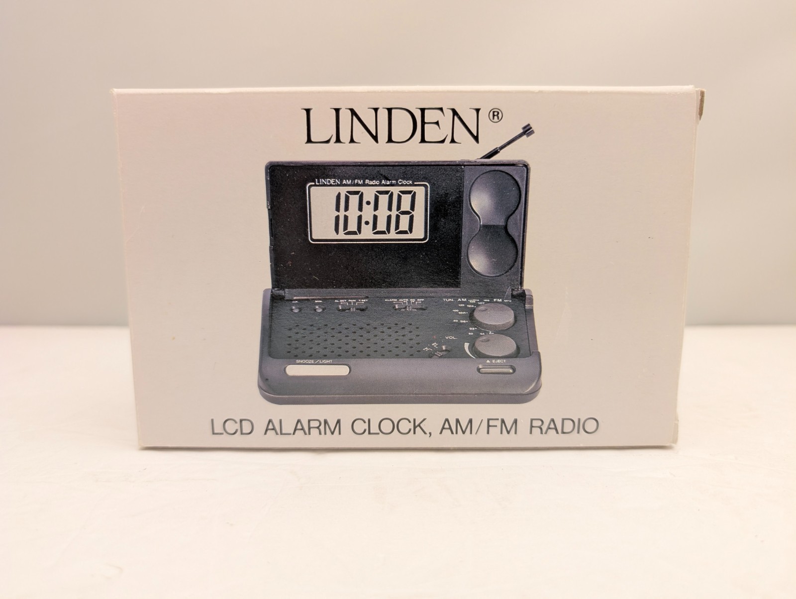 LINDEN LCD Alarm Clock with AM / FM Radio | Travel Clock in Original Box | 2511