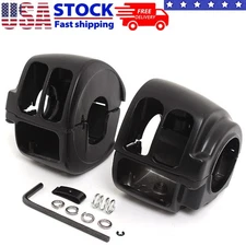 Black Handlebar Switch Housing Covers Fit For Harley Touring Road King Sportster