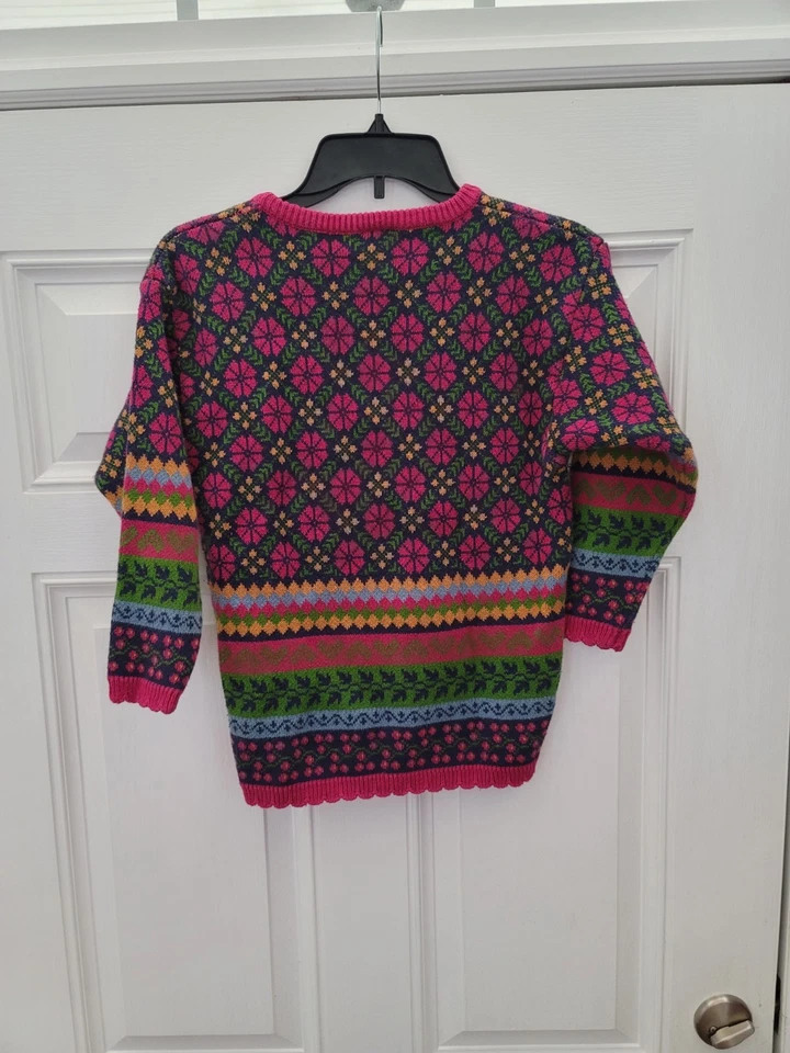 Suéter Pullover Floral Hanna Andersson De Colección Niñas Talla 8 | 130 Multicolor Nórdico Foto 2 de 4