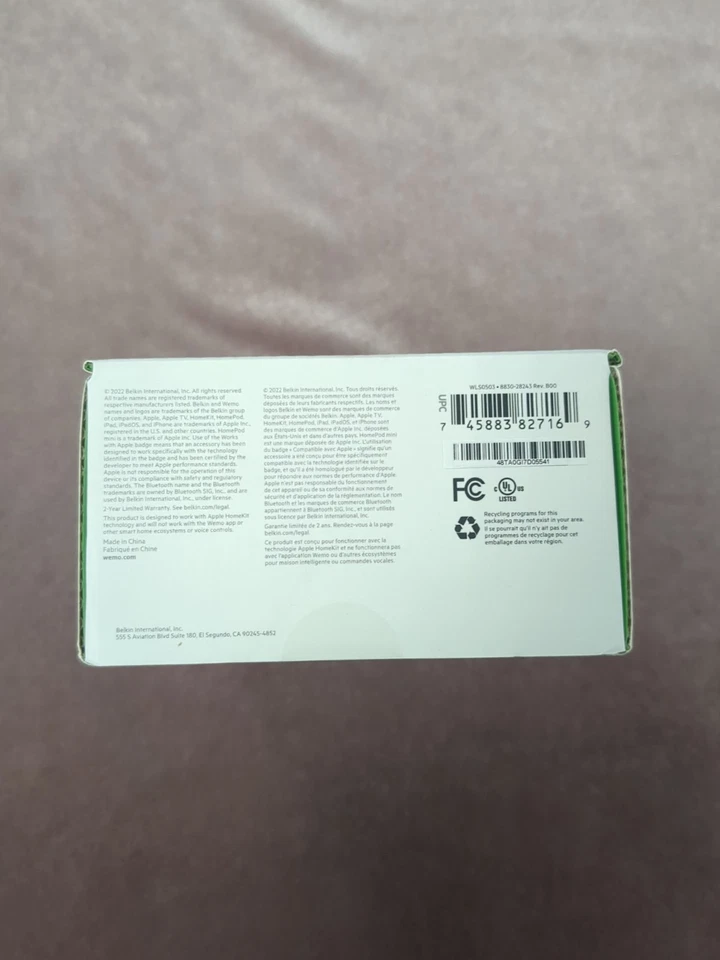 WEMO Wi-Fi Smart Light Switch Apple Home Kit White - Image 3 of 4