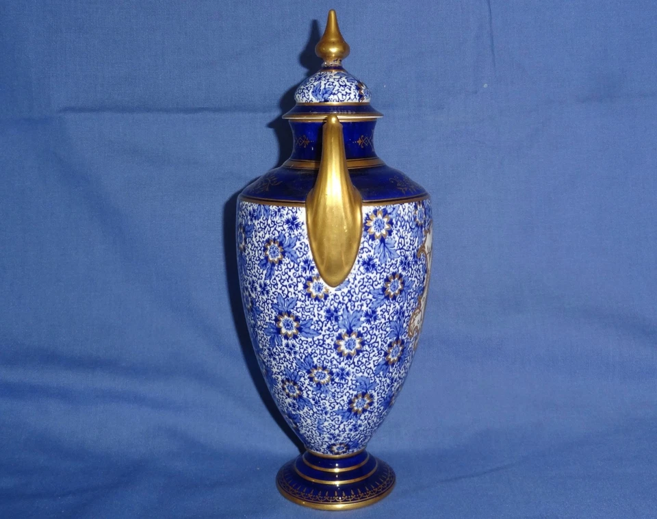 Antique COALPORT porcelain vase : Mountain landscape scene c1898 - Image 4 of 4