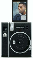 Fujifilm Instax Mini 40 Instant Camera Silver Auto Exposure Selfie Mode