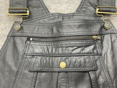 UNIK Leather Overall Bibs Mens Size 2XL Black Full Zipper Leg - Bild 10 von 17