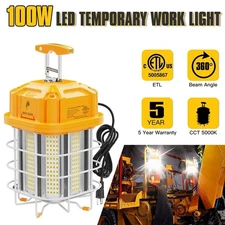 LED Temporary Work Light 100W 5000K Hanging Work Construction Lighting with Plug