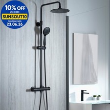 Image of Aqualisa Deco Thermostatic Mixer Shower Round Bar Valve Black DECO.RND.SC.MB