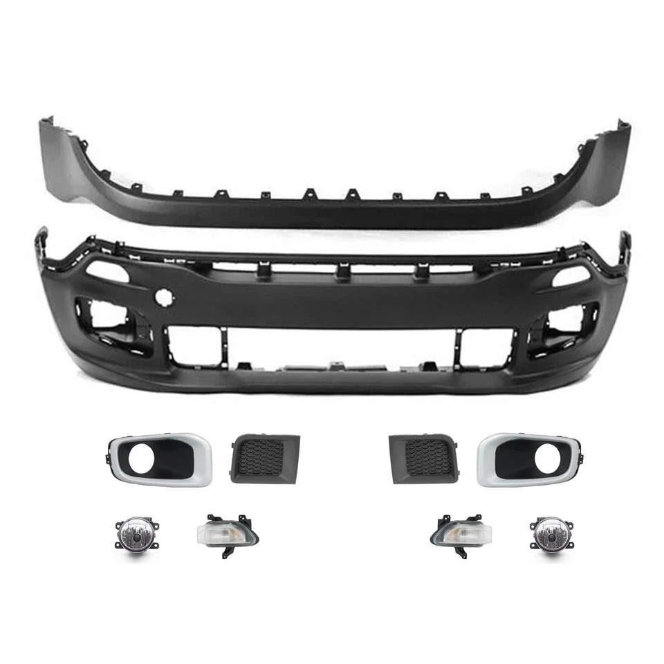 Kit de cubierta de parachoques delantero con faro antiniebla y luz de circulación para Jeep Renegade 2015-2018 Foto 2 de 3