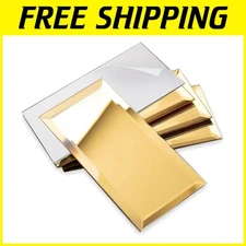 Elegant Peel and Stick Gold Beveled Mirror Backsplash - 3x6 Inch Subway Tiles