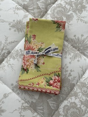 April Cornell For Danika NWT Josephine Lime Floral Napkin Set Of 4