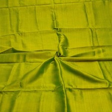 Vintage Green Dual Tone 100 Silk Handloom Sari Remnant 5YD Craft Fabric Scrap