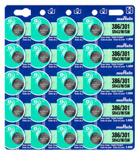 Murata 386/301 1.55V Silver Oxide Watch Battery 20 Count -Replaces Sony 386/301