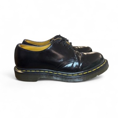 Dr. Martens ブラック/イエロー ローカットシューズ Dr. Martens Black smooth Leather Oxford Shoes Women's 7 Yellow