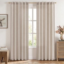 Faux Curtains 84 Inch Length 2 Panels Natural 42"W x 84"L Pack of 2 Linen