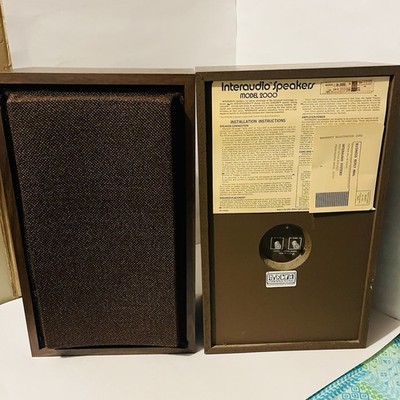 Vintage Interaudio by Bose Model 2000 Speakers 2-Way 8 Ohm USA Tested Pair READ