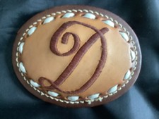 Letter  D  Leather Belt Buckle