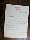 CHATEAU D'EU 1881 autograph letter from Louis Philippe d'Orleans