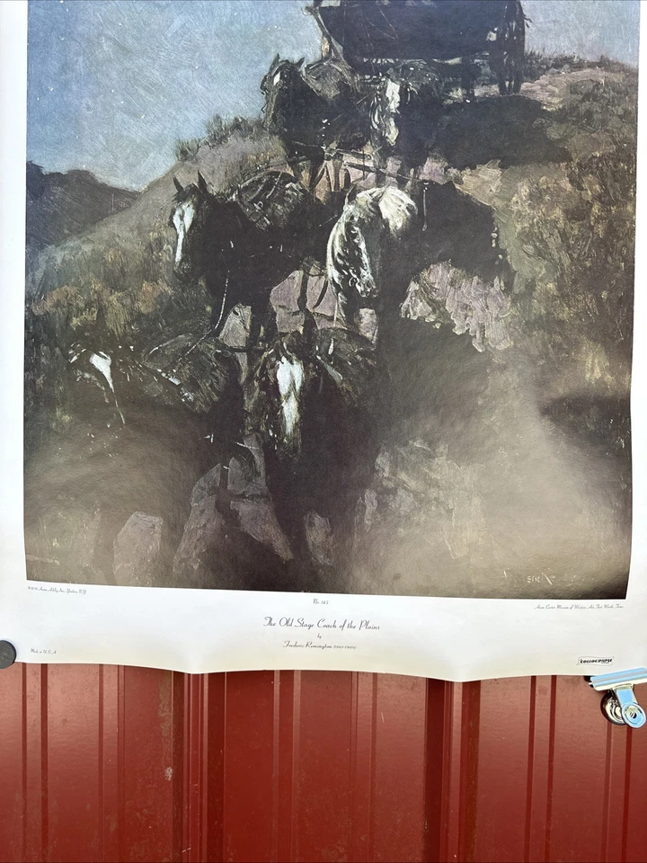 "Impresión artística occidental Frederic Remington The Old Stage Coach of the Plains 35x23""" Foto 2 de 4