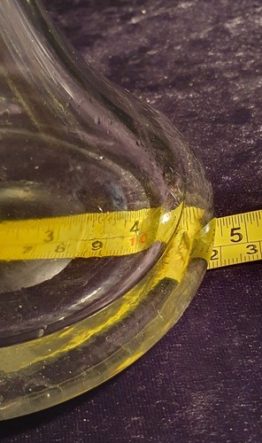 jack in the pulpit glass vase Hand Blown Clear Stem Black Frilled Top - Picture 12 of 16