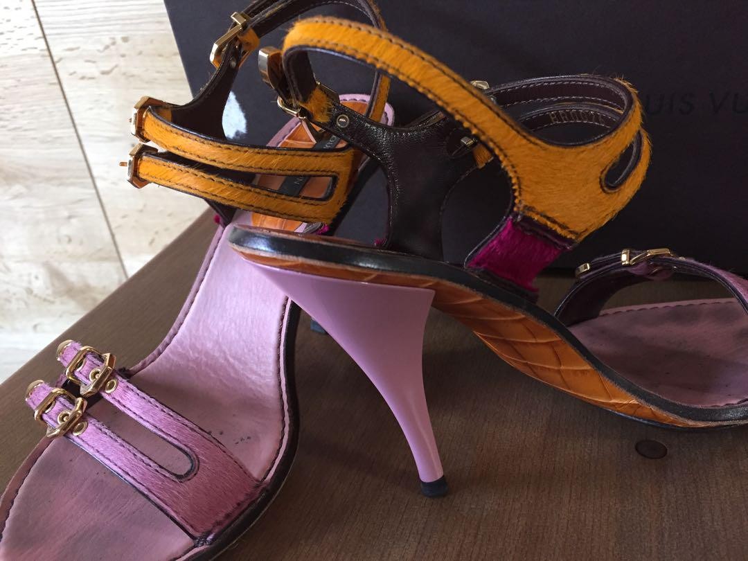 Louis Vuitton Leather Harako Belt Sandals 361/2 Louis