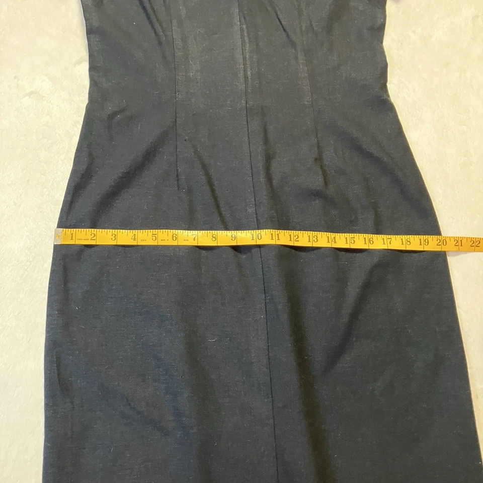 Coldwater Creek Dress Womens Size 10 Black Linen Blend Front Slit Maxi Vtg - Image 3 of 4