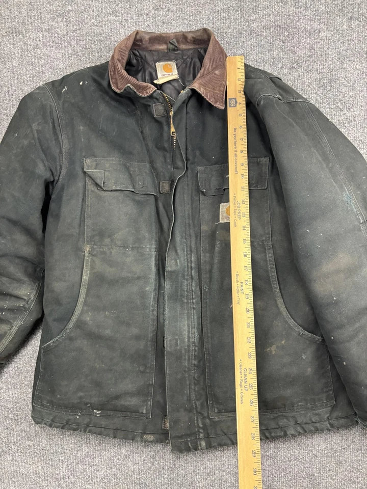 Carhartt Jacket Mens 44 Regular Black Duck Traditional Coat Corduroy Collar - image 3 of 4