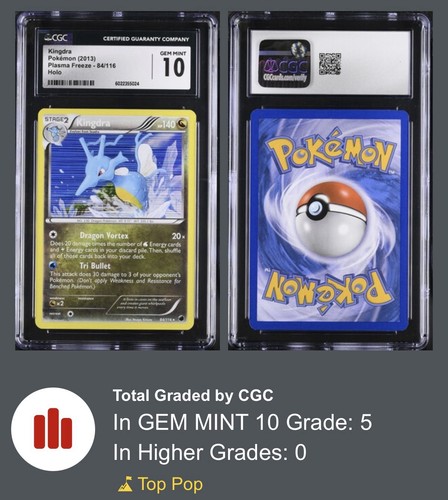 Kingdra graded CGC 10 for sale on eBay