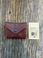 Filson Workshop Brown Leather Snap Wallet New Bronze snap USA Made 4 by 3 inches