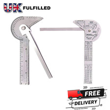 Multi Purpose Protractor Square Rule Centre Finder Drill Gauge Stainless Tool-uk