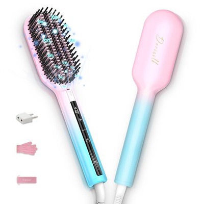 Ionic Hair Straightener Brush, 470 High Temp Heated Straightening Brush for T...