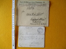 2 Feldpostbriefe 1 WK 1916 an Dr,Helmst&auml;dt Lazarett Douai mit Inhalt
