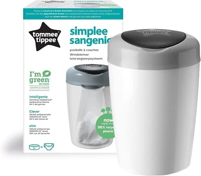 Tommee Tippee Poubelle à Couches Simplee, Comprend x1 Recharge avec GREENFILM - Photo 1/4